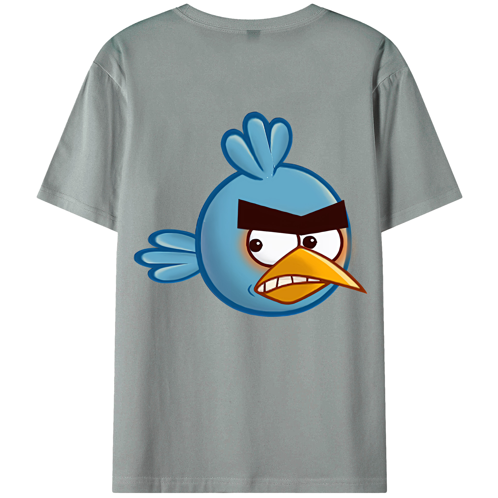（画像用） Angry Birds アングリーバード 綿100％ メンズ半袖Tシャツ（バックプリント） 通気性